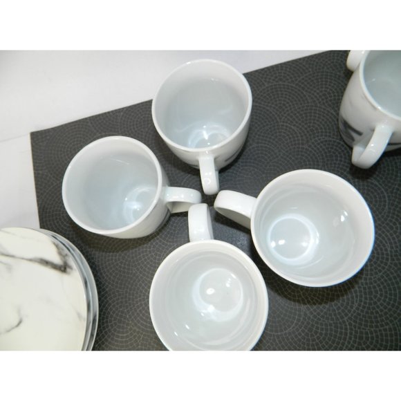 Marble Design Mugs Set of 4 H2K Home to Kitchen Porcelain Marble Effect Cups - Picture 10 of 12
